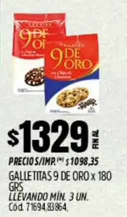 Supermercados Yaguar 9 DE ORO GALLETITAS oferta