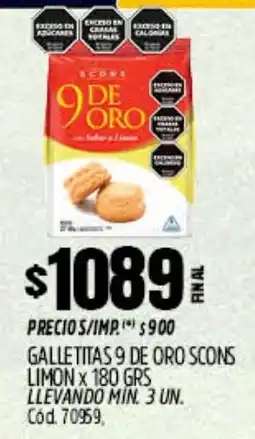 Supermercados Yaguar 9 de oro galletitas scons limon oferta
