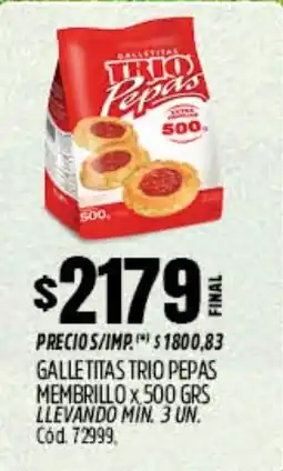 Supermercados Yaguar Trio pepas galletitas membrillo oferta