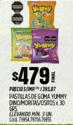 Supermercados Yaguar Yummy pastillas de goma dinomoritas/ositos oferta