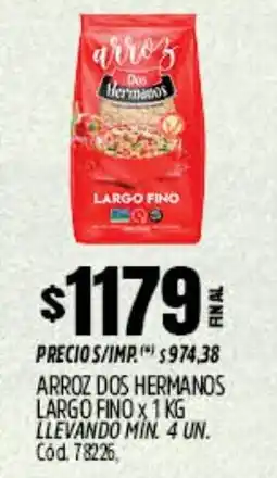 Supermercados Yaguar Arroz dos hermanos largo fino oferta