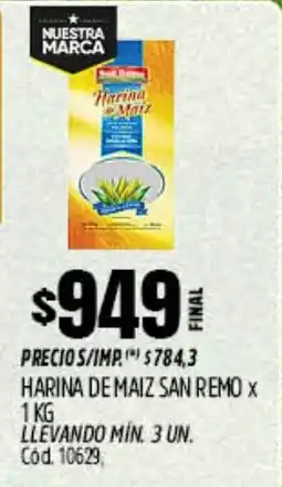 Supermercados Yaguar San remo harina de maiz oferta
