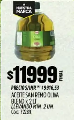 Supermercados Yaguar San remo aceite oliva blend oferta