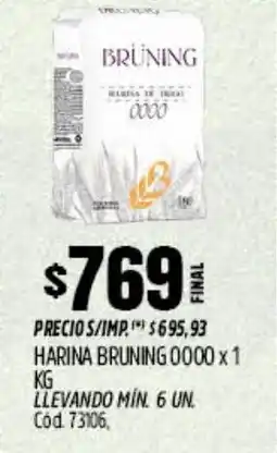 Supermercados Yaguar Bruning harina 0000 oferta