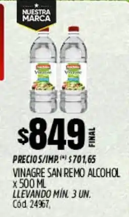 Supermercados Yaguar San remo vinagre alcohol oferta
