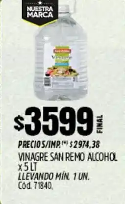Supermercados Yaguar San remo vinagre alcohol oferta