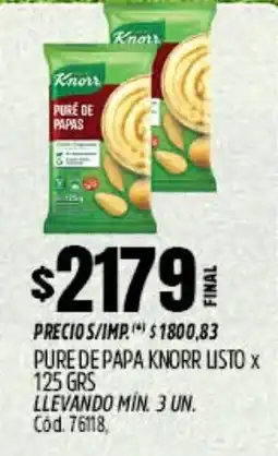 Supermercados Yaguar Knorr pure de papa listo oferta