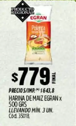 Supermercados Yaguar Egran harina de maiz oferta