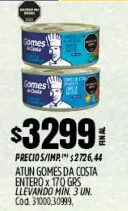 Supermercados Yaguar Gomes da costa atun entero oferta