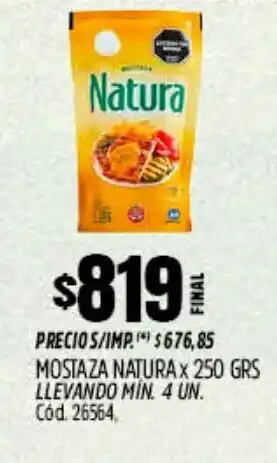 Supermercados Yaguar Natura mostaza oferta