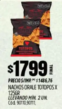 Supermercados Yaguar Totopos nachos orale oferta