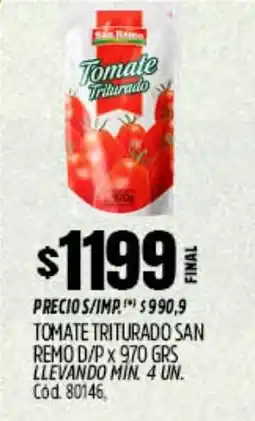 Supermercados Yaguar San remo tomate triturado d/p oferta