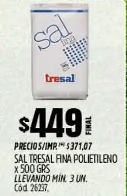 Supermercados Yaguar Sal tresal fina polietileno oferta