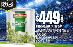 Supermercados Yaguar San remo arvejas lata oferta