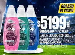 Supermercados Yaguar Skip jabon liquido ciclo corto oferta