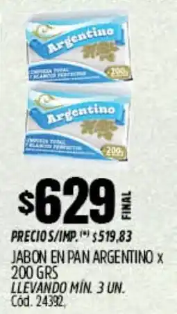 Supermercados Yaguar Argentino jabon en pan oferta