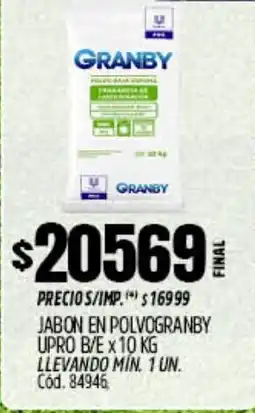Supermercados Yaguar Granby jabon en polvo upro b/e oferta