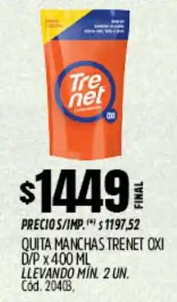 Supermercados Yaguar Trenet quita manchas oxi d/p oferta