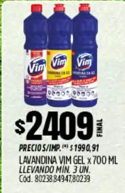 Supermercados Yaguar Vim lavandina gel oferta