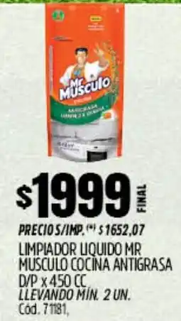 Supermercados Yaguar Mr musculo limpiador liquido cocina antigrasa d/p oferta