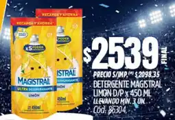 Supermercados Yaguar Magistral detergente limon d/p oferta