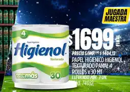 Supermercados Yaguar Higienol papel higienico texturado panal oferta