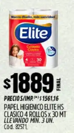 Supermercados Yaguar Elite papel higienico hs clasico oferta