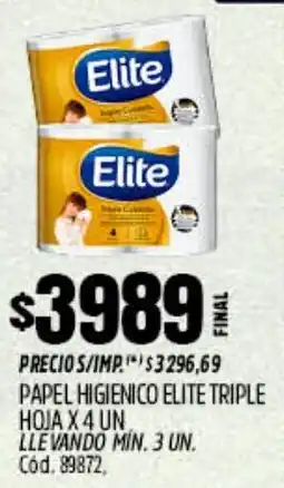 Supermercados Yaguar Elite papel higienico triple hoja oferta
