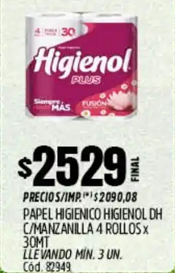 Supermercados Yaguar Higienol papel higienico dh c/manzanilla oferta