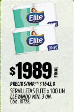 Supermercados Yaguar Elite servilletas oferta