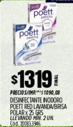 Supermercados Yaguar Poett desinfectante inodoro red lavanda/brisa polar oferta
