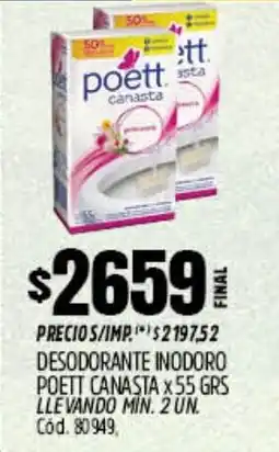 Supermercados Yaguar Poett desodorante inodoro canasta oferta