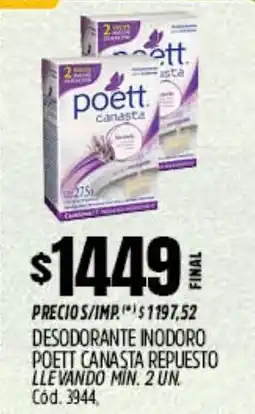 Supermercados Yaguar Poett desodorante inodoro canasta repuesto oferta