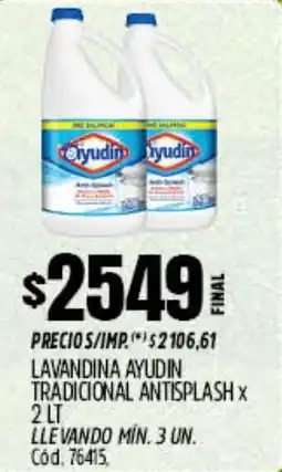 Supermercados Yaguar Ayudín lavandina tradicional antisplash oferta