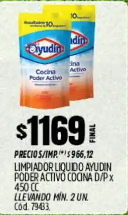 Supermercados Yaguar Ayudín limpiador liquido poder activo cocina d/p oferta