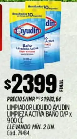 Supermercados Yaguar Ayudín limpiador liquido limpieza activa baño d/p oferta