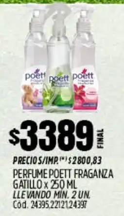 Supermercados Yaguar Poett perfume fraganza gatillo oferta