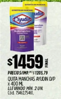 Supermercados Yaguar Ayudín quita manchas d/p oferta