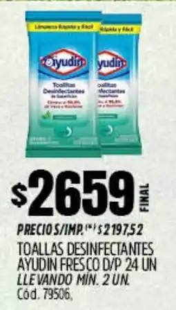 Supermercados Yaguar Ayudín toallas desinfectantes fresco d/p oferta