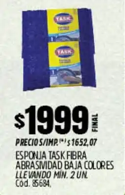 Supermercados Yaguar Task esponja fibra abrasividad baja colores oferta