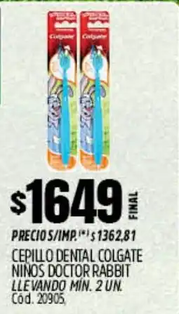 Supermercados Yaguar Colgate cepillo dental ninos doctor rabbit oferta