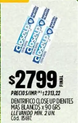 Supermercados Yaguar Close up dentrifico dientes mas blancos oferta