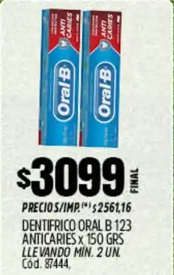 Supermercados Yaguar Oral B dentifrico 123 anticaries oferta