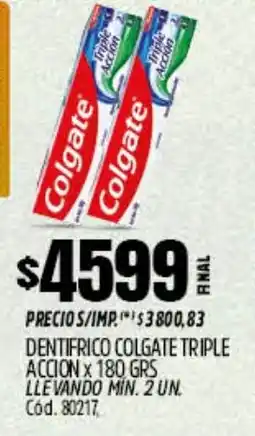 Supermercados Yaguar Colgate dentifrico triple accion oferta
