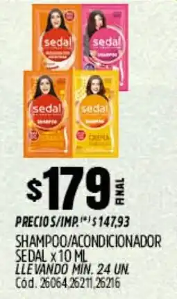 Supermercados Yaguar Sedal shampoo/acondicionador oferta