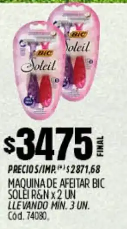 Supermercados Yaguar Bic maquina de afeitar solei r&n oferta