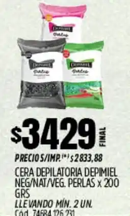 Supermercados Yaguar Cera depilatoria depimiel neg/nat/veg. perlas oferta