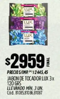Supermercados Yaguar Lux jabon de tocador oferta