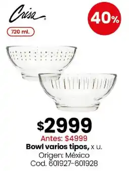 Coto Crisa bowl varios tipos oferta