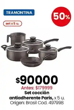 Coto Tramontina set cocción antiadherente paris oferta